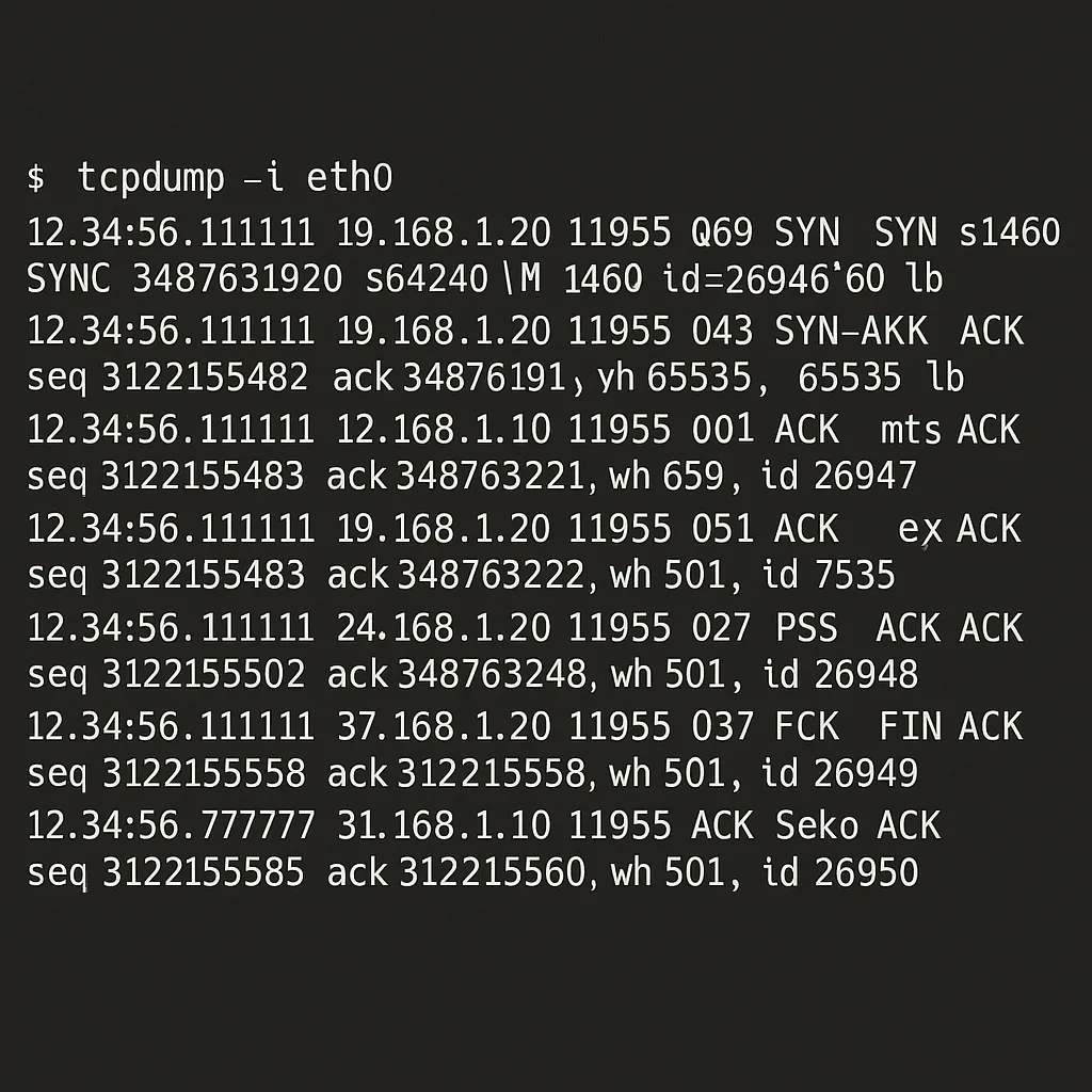 Example result of tcpdump -i eth0
